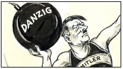 Which incident depicted in the below cartoon led to the beginning of the Second World War? ICSE 2024 History Solved Question Paper.