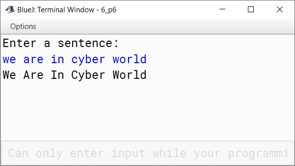 BlueJ output of KboatString.java