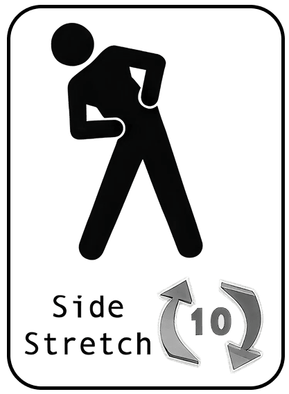 A physical education teacher asks the students to do the side stretch as shown below, 10 times. Which programming construct the teacher uses? ICSE 2025 Computer Applications Solved Question Paper.