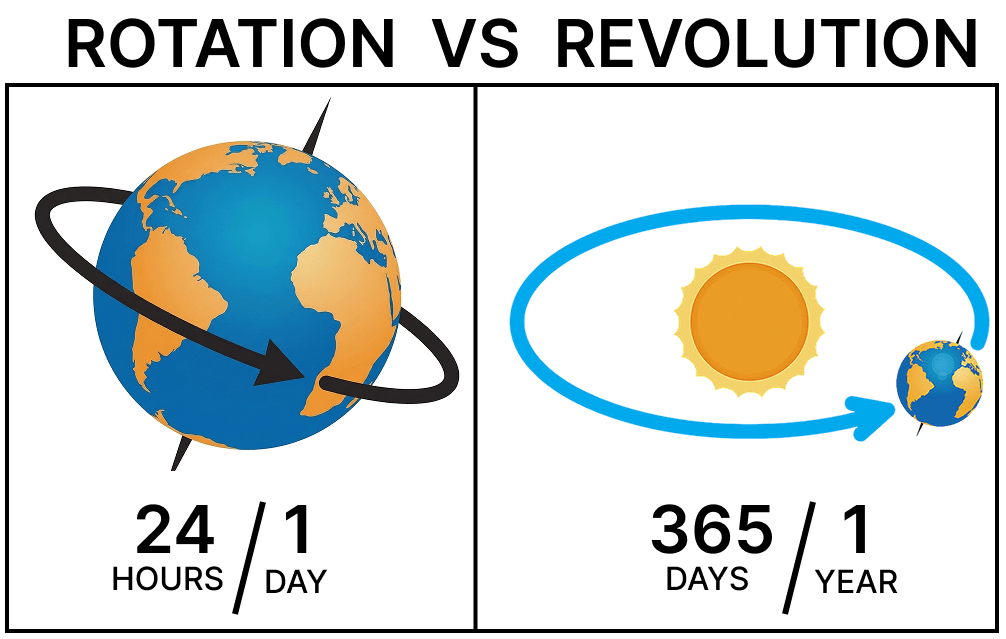 The earth spins on its axis completing one rotation in a day. The earth revolves around the sun in 365 days to complete one revolution. What is the Java concept depicted in the given picture. ICSE 2025 Computer Applications Solved Question Paper.