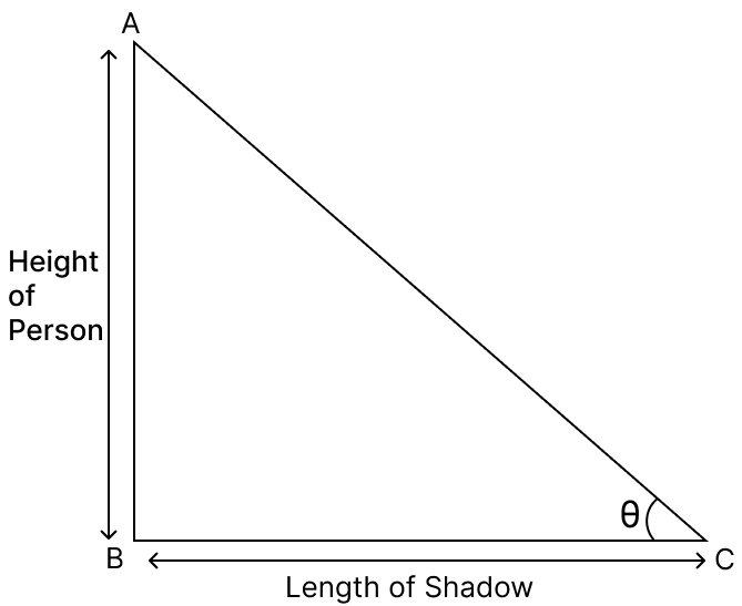 If the length of shadow of a person is equal to his height, then the angle of elevation of the sun is 45°.ICSE 2025 Improvement Maths Solved Question Paper.