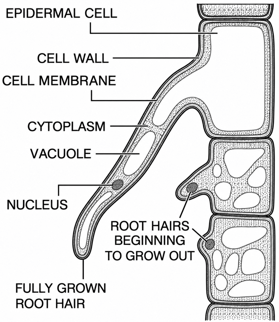 Draw a neat, labelled diagram of a turgid root hair cell. Specimen Paper 2027, ICSE Biology 2027 Specimen Paper Solved.