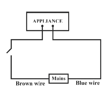 Identify the option that displays the correct wiring with correct colour code. ICSE 2024 Physics Solved Question Paper.