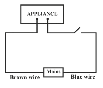 Identify the option that displays the correct wiring with correct colour code. ICSE 2024 Physics Solved Question Paper.