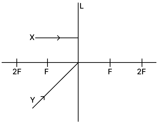 Answer the following with respect to a concave lens (L). ICSE 2025 Improvement Physics Solved Question Paper.