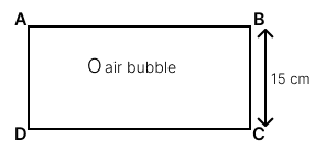 A rectangular glass block of refractive index 1.5 has an air bubble trapped inside it as shown in the diagram. When seen from the surface AB, it appears to be 4 cm deep.ICSE 2025 Physics Solved Question Paper.