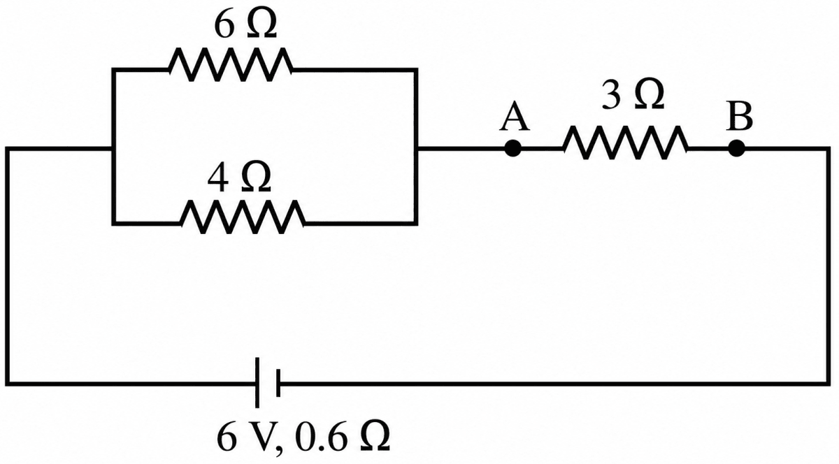 Observe the circuit diagram given below. Calculate the current:. Improvent Board Paper 2026, ICSE 2026 Improvent Physics Solved Question Paper.