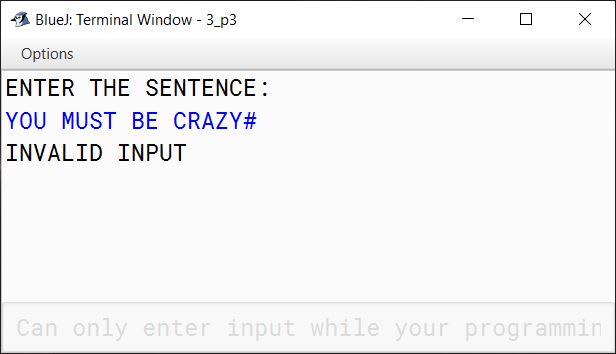 BlueJ output of Palindrome.java