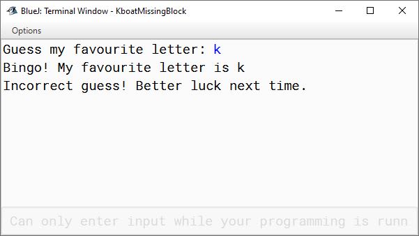 BlueJ output of Java program to show missing block issue in if else statement for ICSE Computer Applications course