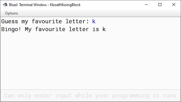 BlueJ output of Java program to show missing block issue in if else statement for ICSE Computer Applications course