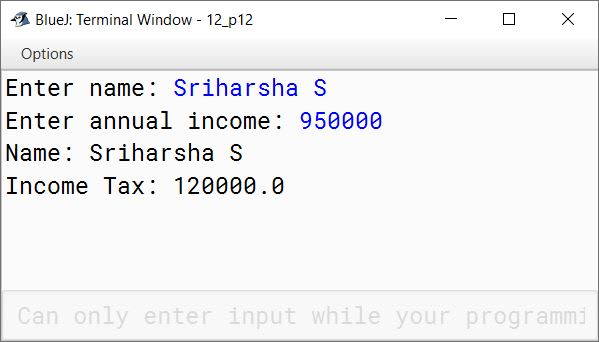 BlueJ output of KboatEmployeeTax.java