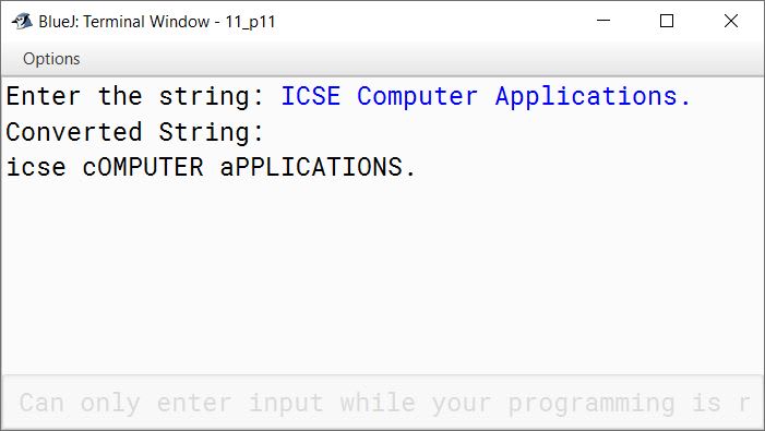 BlueJ output of Caseconvert.java