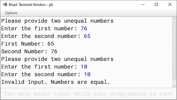 BlueJ output of KboatNumberSwap.java