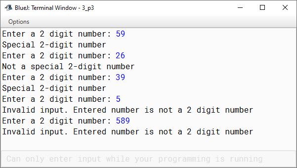 BlueJ output of KboatSpecialNumber.java