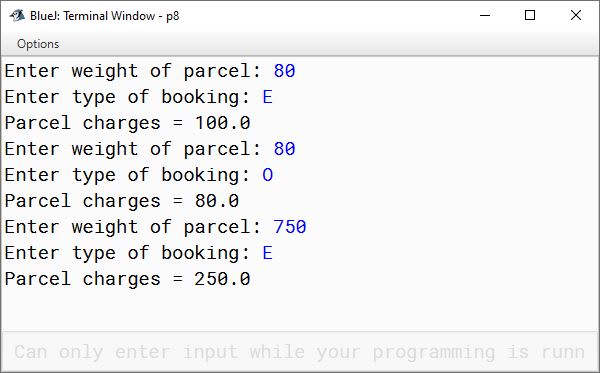 BlueJ output of KboatCourierCompany.java