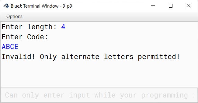 BlueJ output of KboatCodeCheck.java