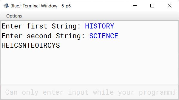 BlueJ output of KboatString.java