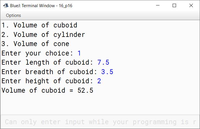 BlueJ output of KboatMenuVolume.java