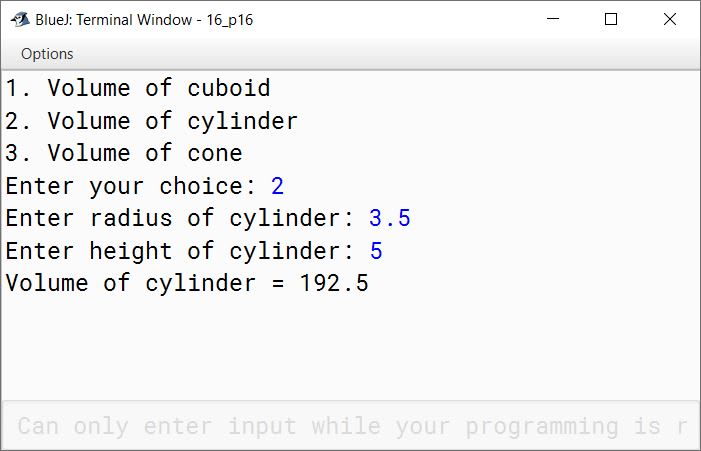 BlueJ output of KboatMenuVolume.java