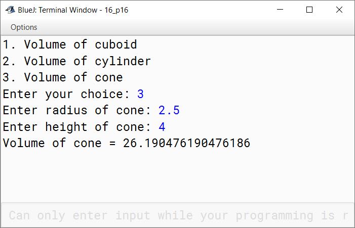 BlueJ output of KboatMenuVolume.java