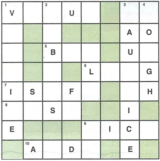 Placeholder for the Disease and Hygiene crossword puzzle
