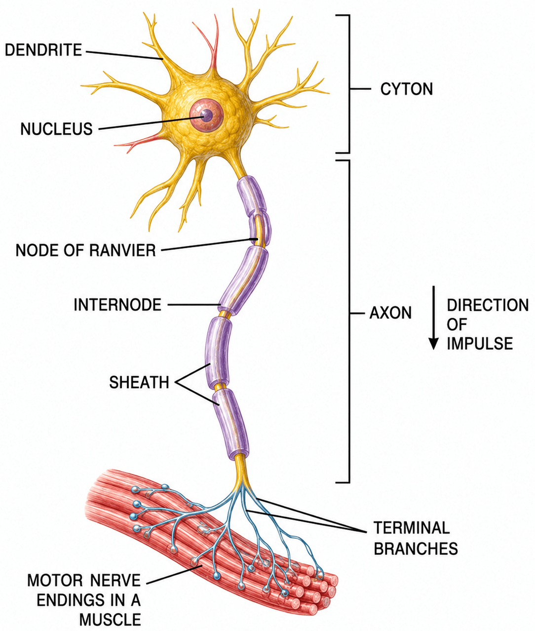 With the help of a suitable diagram, describe the structure and function of a neuron. Endocrine System and Adolescence, Concise Biology Solutions ICSE Class 8.