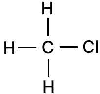 Give the structural formula and the name of the organic product formed when equal volumes of methane and chlorine react together. Chemistry Competency Focused Practice Questions