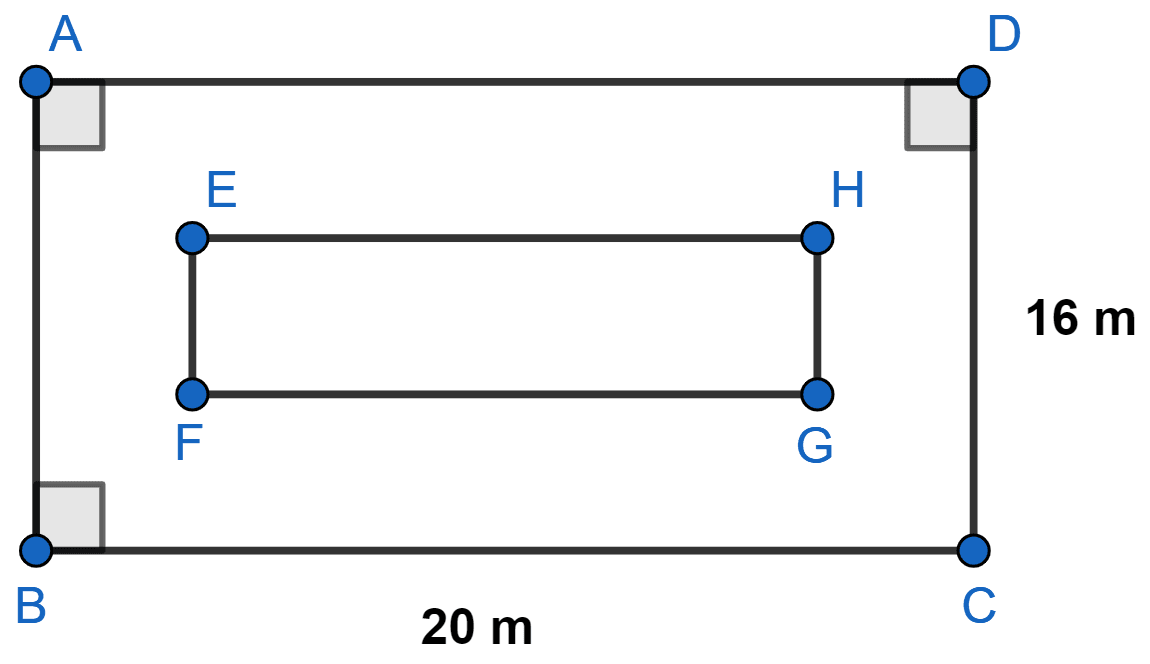 If the width of the uniform shaded portion is x m; its area in terms of x is : Quadratic Equations Problems, Concise Mathematics Solutions ICSE Class 10.