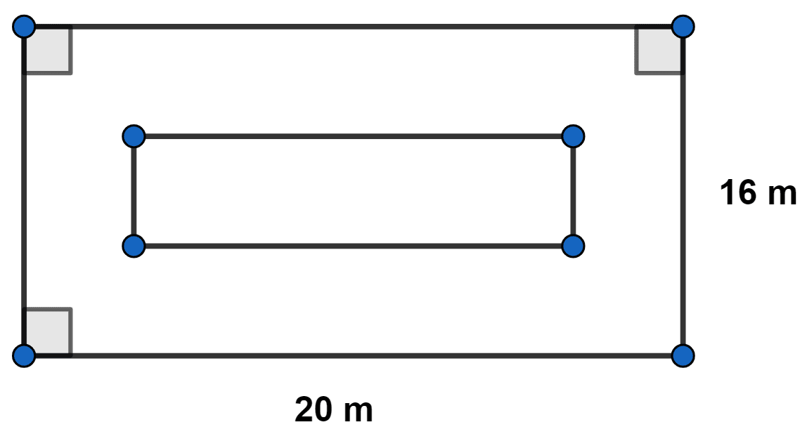 If the width of the uniform shaded portion is x m; its area in terms of x is : Quadratic Equations Problems, Concise Mathematics Solutions ICSE Class 10.