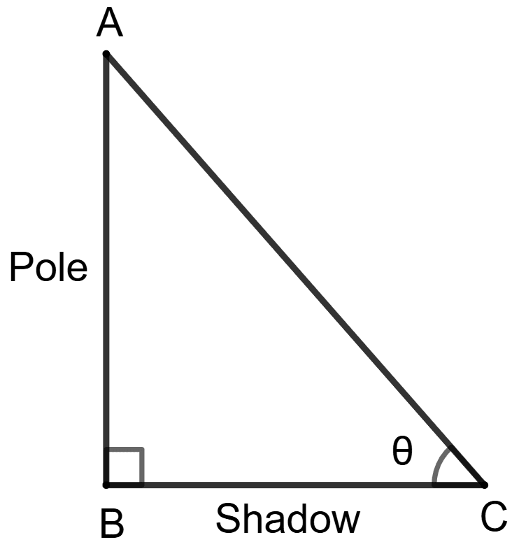 The ratio of the length of a vertical pole and length of its shadow on the horizontal surface is 3 : square root of 3. Concise Mathematics Solutions ICSE Class 10.