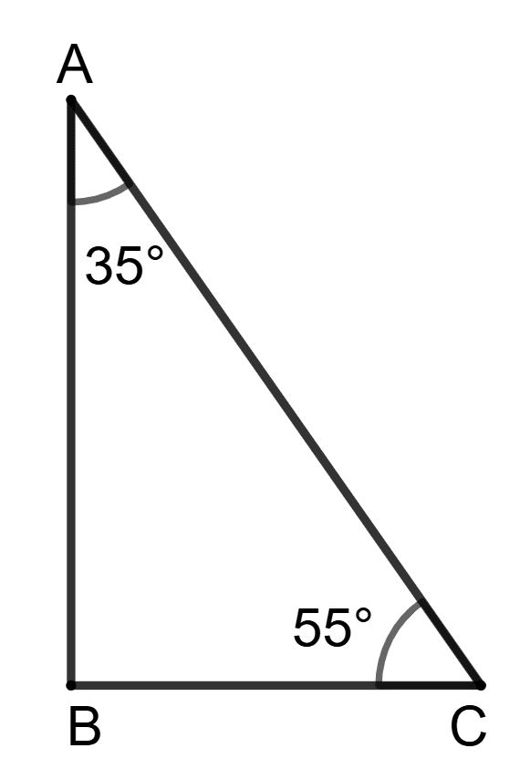 In triangle ABC, ∠A = 35° and ∠C = 55°. Concise Mathematics Solutions ICSE Class 10.