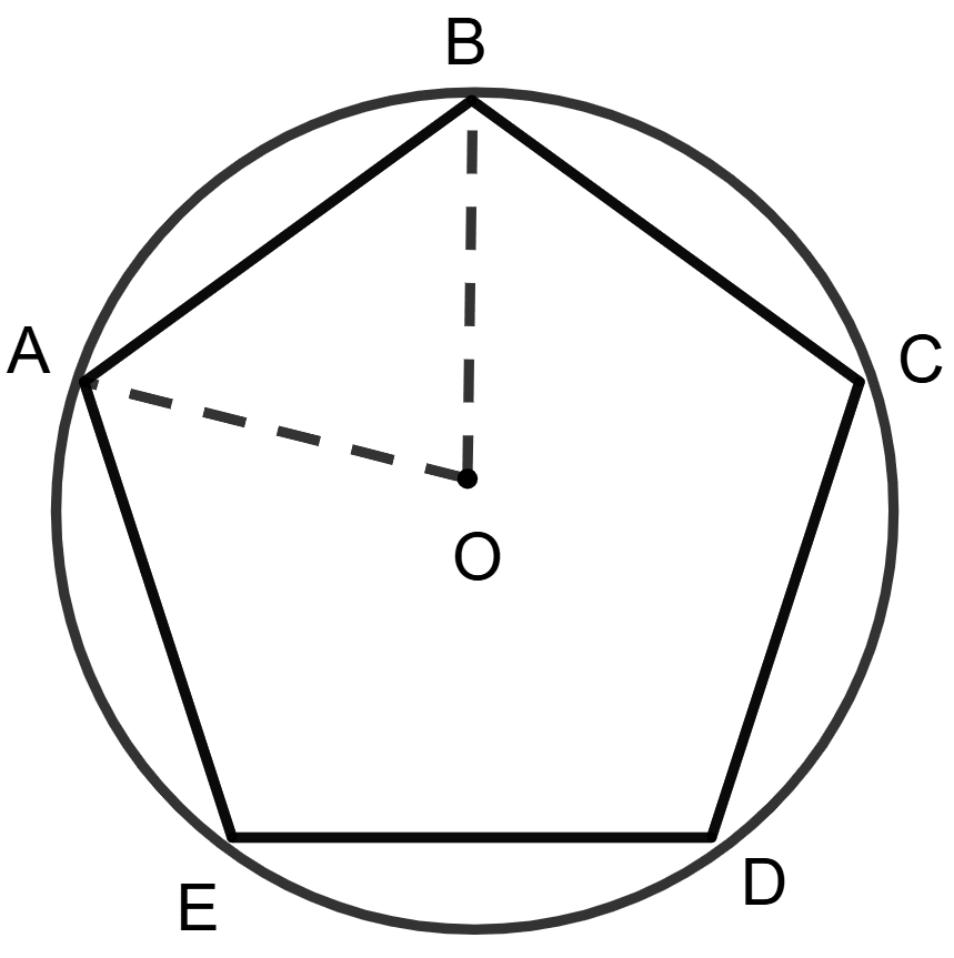 Pentagon ABCDE is inscribed in a circle with center O. Concise Mathematics Solutions ICSE Class 10.