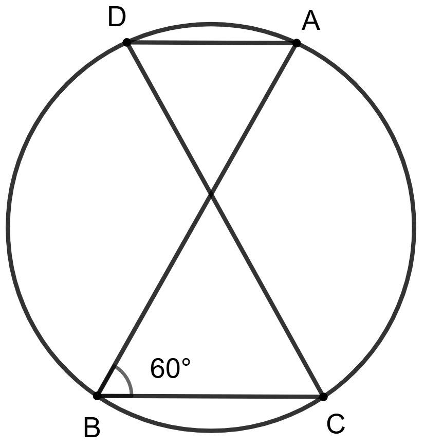Points A, C, B and D are concyclic, AB is diameter and ∠ABC = 60°. Concise Mathematics Solutions ICSE Class 10.