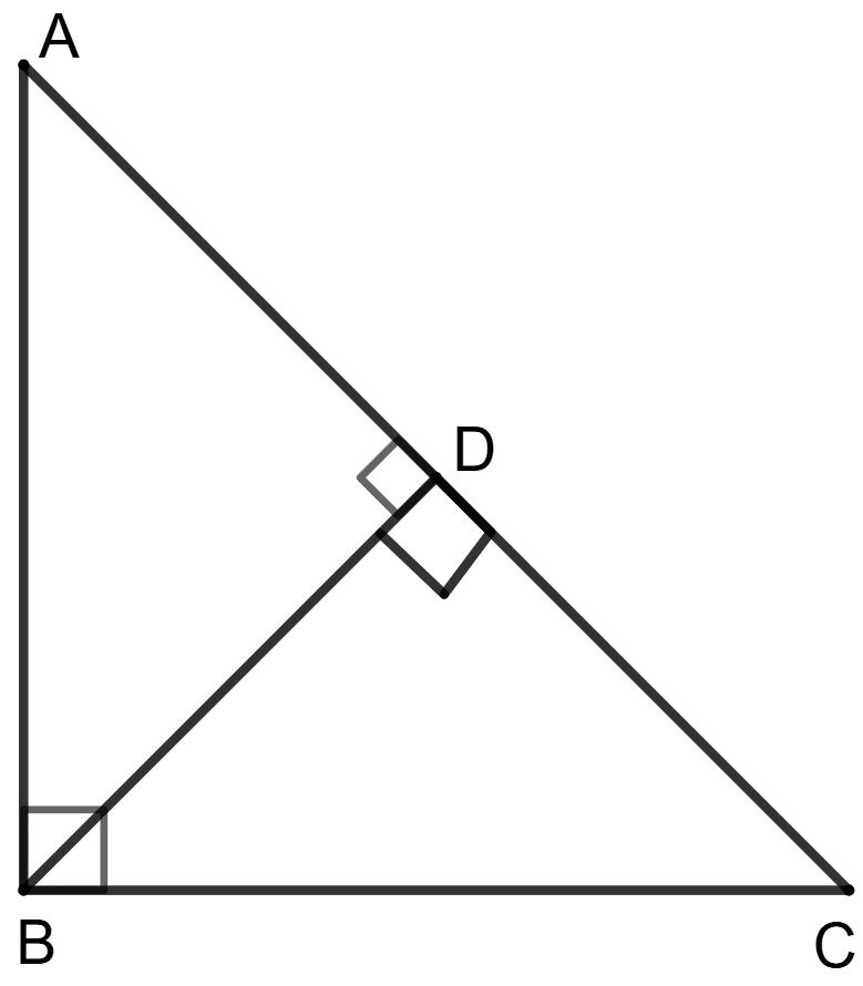 The perpendicular BD drawn from the vertex of a right triangle ABC. Concise Mathematics Solutions ICSE Class 10.