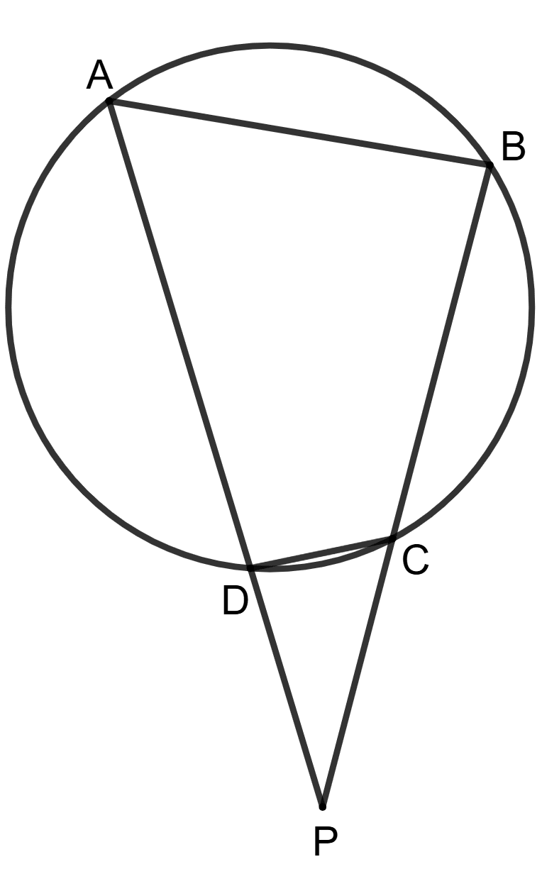 Chords AD and BC one produce meet at exterior point P. Concise Mathematics Solutions ICSE Class 10.