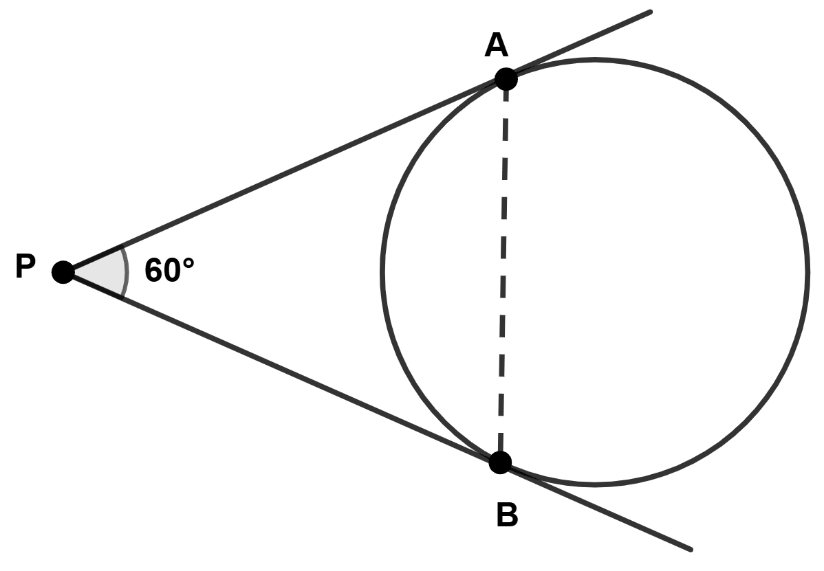 Tangents PA and PB are drawn from an exterior point P. A and B lie on the circumference of the circle. If angle APB = 60°, the triangle PAB is : Model Question Paper - 3, Concise Mathematics Solutions ICSE Class 10.