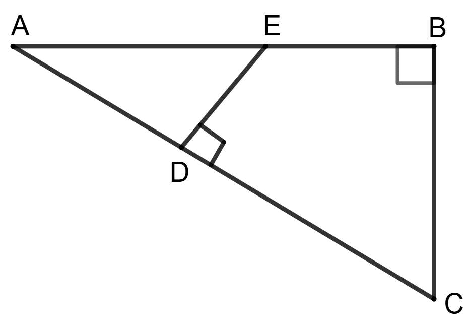 In triangle ABC, ∠B = 90° and in triangle ADE, ∠D = 90°. Concise Mathematics Solutions ICSE Class 10.