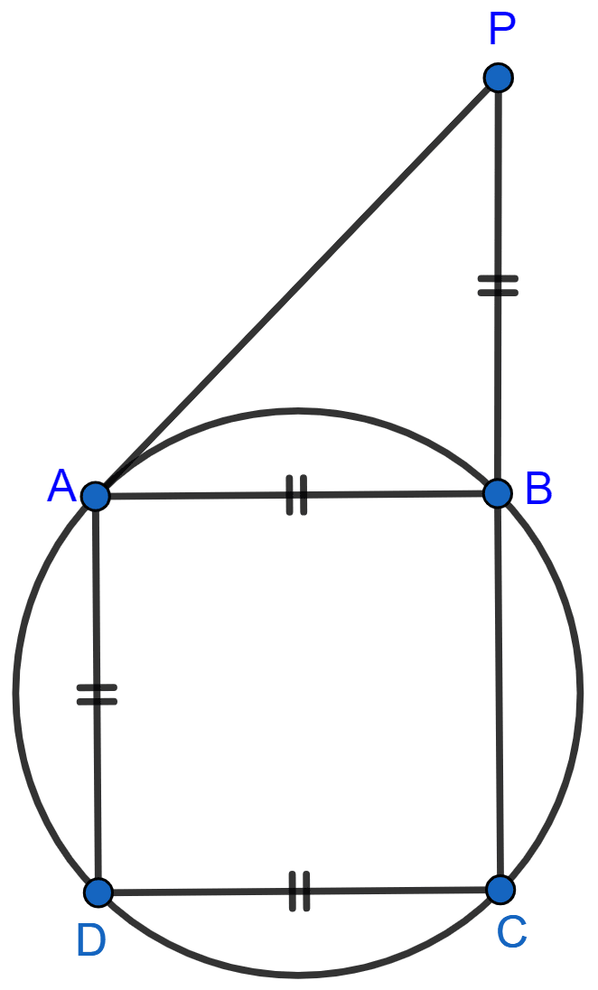 In the given figure, AB = AD = DC = PB and ∠DBC = x°. Determine, in terms of x : (i) ∠ABD, (ii) ∠APB. Hence or otherwise, prove that AP is parallel to DB. Circles, Concise Mathematics Solutions ICSE Class 10.