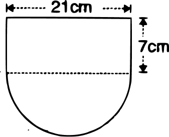 The given figure shows the cross-section of a water channel consisting of a rectangle and a semi-circle. Assuming that the channel is always full, find the volume of water discharged through it in one minute if water is flowing at the rate of 20 cm per second. Give your answer in cubic meters correct to one place of decimal. Cylinder, Cone, Sphere, Concise Mathematics Solutions ICSE Class 10.