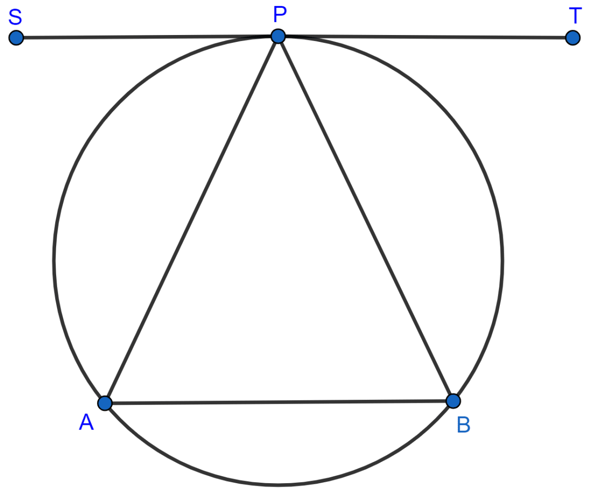 P is the midpoint of an arc APB of a circle. Prove that the tangent drawn at P will be parallel to the chord AB. Tangents and Intersecting Chords, Concise Mathematics Solutions ICSE Class 10.