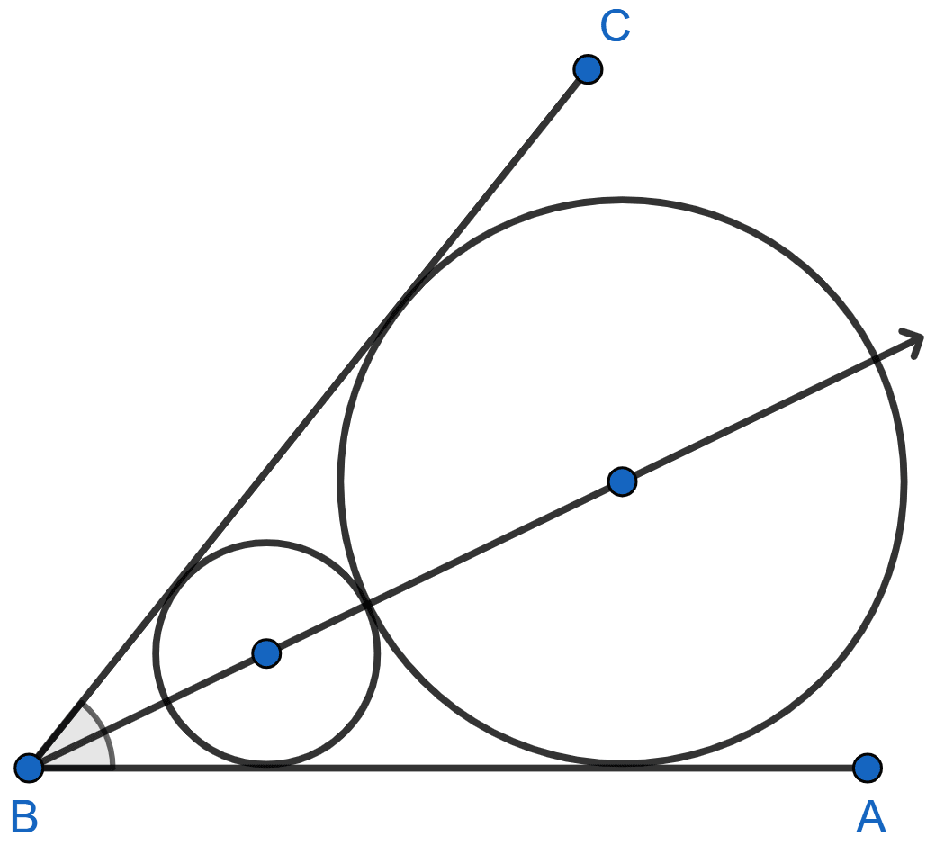 Describe the locus of the centers of all circles that are tangent to both the arms of a given angle. Loci, Concise Mathematics Solutions ICSE Class 10.