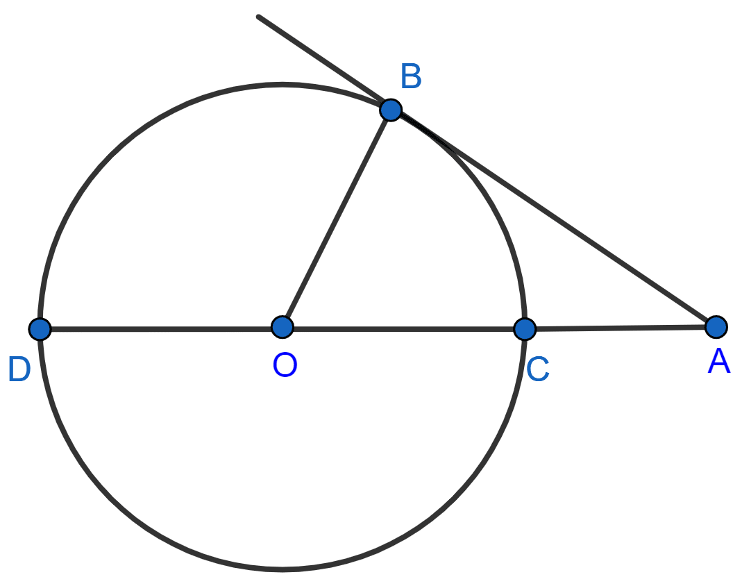 In the figure, O is the centre of the circle and AB is a tangent to the circle at B. If AB = 15 cm and AC = 7.5 cm, calculate the radius of the circle. Tangents and Intersecting Chords, Concise Mathematics Solutions ICSE Class 10.