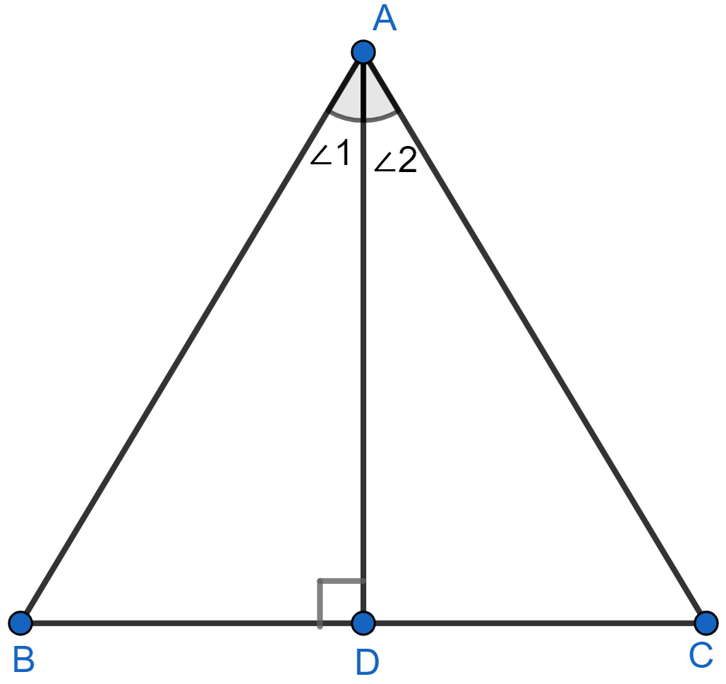 In triangle ABC, AD is perpendicular to side BC and AD^2 = BD × DC. Show that angle BAC = 90°. Similarity, Concise Mathematics Solutions ICSE Class 10.