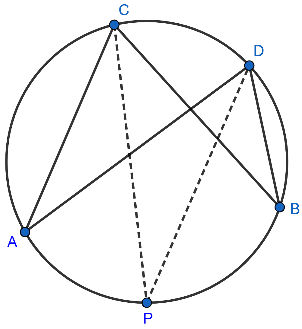 In the figure, given below, CP bisects angle ACB. Show that DP bisects angle ADB. Circles, Concise Mathematics Solutions ICSE Class 10.