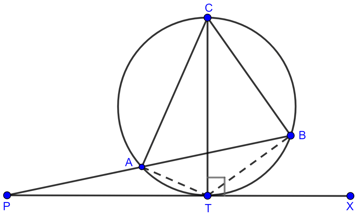 PT is a tangent to the circle at T. If ∠ABC = 70° and ∠ACB = 50°; calculate :  (i) ∠CBT  (ii) ∠BAT (iii) ∠APT. Tangents and Intersecting Chords, Concise Mathematics Solutions ICSE Class 10.