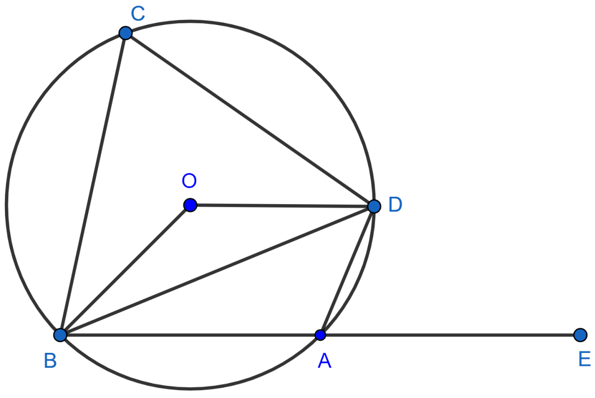 In the figure given, O is the centre of the circle. ∠DAE = 70°. Find giving suitable reasons, the measure of  (i) ∠BCD (ii) ∠BOD (iii) ∠OBD. Circles, Concise Mathematics Solutions ICSE Class 10.