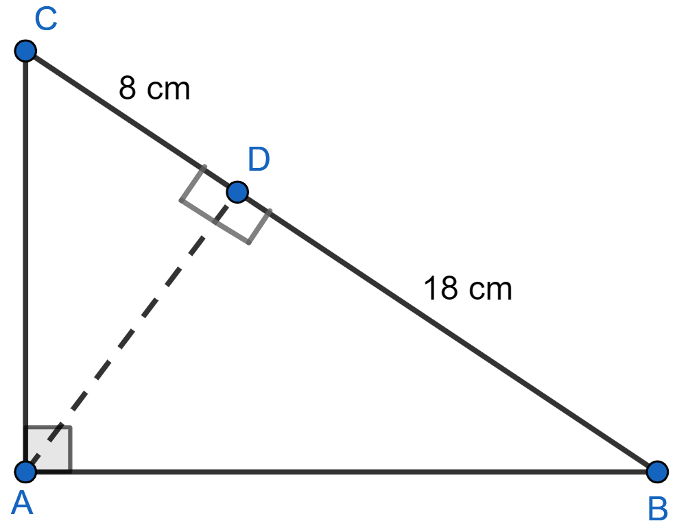 In The Given Figure Abc Is A Right Angled Triangle With Knowledgeboat 7198