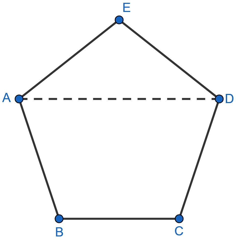 Prove that any four vertices of a regular pentagon are concyclic (lie on the same circle). Tangents and Intersecting Chords, Concise Mathematics Solutions ICSE Class 10.