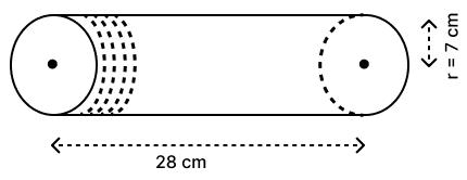 As shown in the adjoining figure, a wire of uniform thickness is rolled on a cylinder to cover it completely, without any overlapping. If the diameter of the wire is 0.25 cm, find : Model Question Paper - 1, Concise Mathematics Solutions ICSE Class 10.