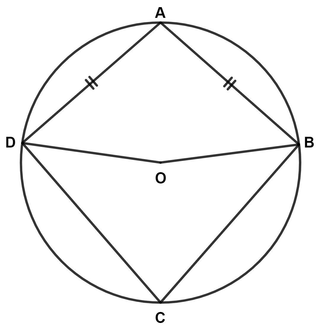 In the given figure, ∠BCD = 75°, O is center of the circle and chord AB = chord AD. Find : Model Question Paper - 1, Concise Mathematics Solutions ICSE Class 10.